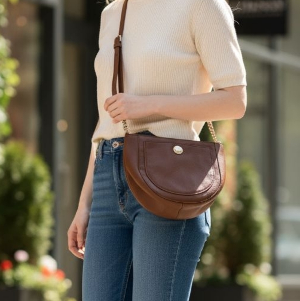 Steve Madden Brown Crossbody Bag with Gold Chain